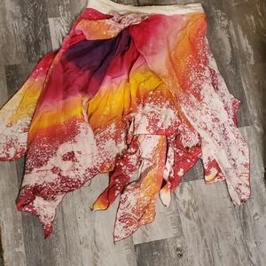 Custom made Chinese silk flow skirt